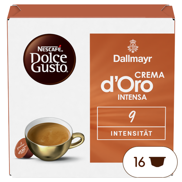 Pack of 16 Dallmayr Crema D'oro Intensa NESCAF√â¬Æ Dolce Gusto¬Æ coffee pods