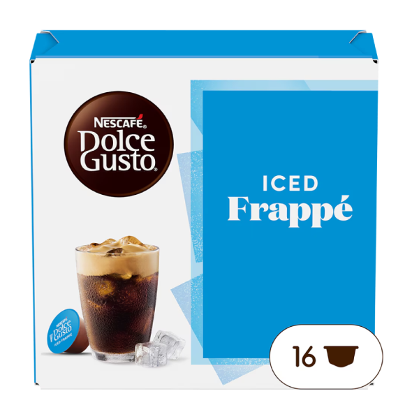 pack of iced frappé capsules front view