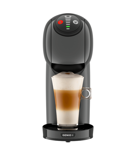 Čelní pohled GENIO S AUTOMATICKÝ KAPSLOVÝ KÁVOVAR ANTRACITOVÝ KRUPS® Kávovar NESCAFÉ® Dolce Gusto®