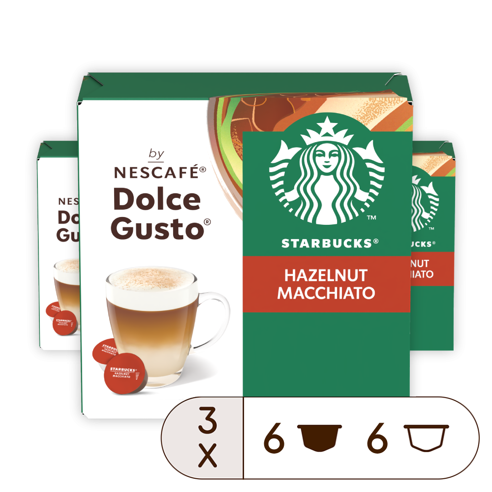 Starbucks® Hazelnut Macchiato - 36 kapslí, od Nescafé Dolce Gusto -1 Starbucks® Hazelnut Macchiato - 36 kapslí, od Nescafé Dolce Gusto -1
