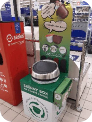 Recycling corner in store